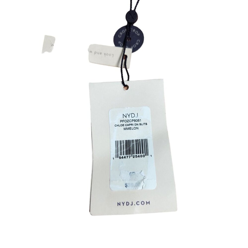Nydj Chloe Womens Size 6 P Petite Capri Crop Jeans  Melon Side Slits Stretch 26 - Picture 10 of 11